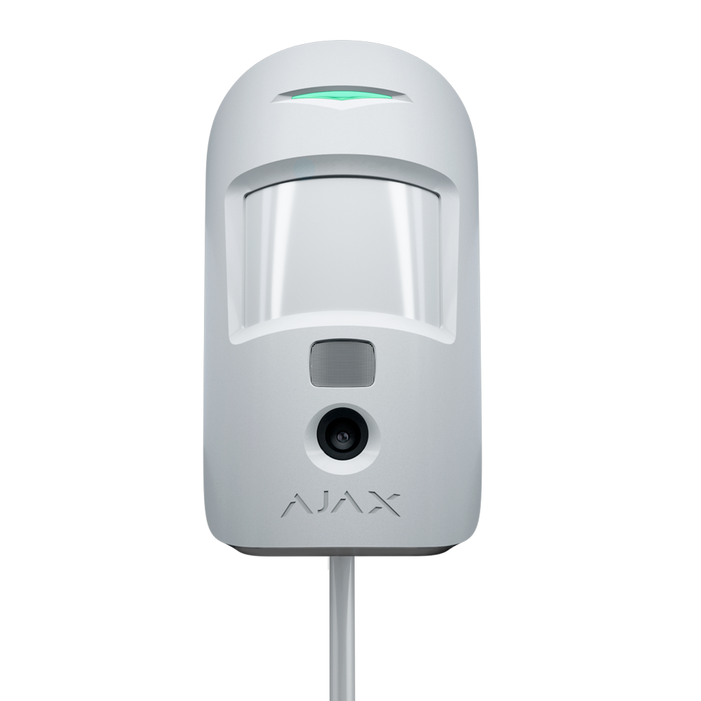 MotionCam AJAX Fibra 44403 - Rilevatore di movimento cablato con una fotocamera e tecnologia pet-immune - Bianco.