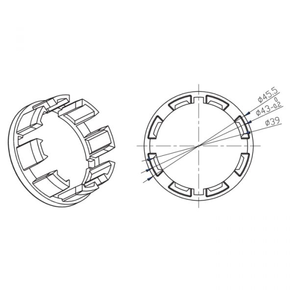 Adattatore per tubo ZF 45