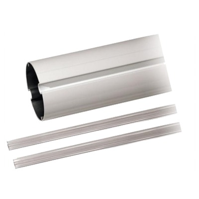 001G04000 - Asta tubolare diametro 100 mm in alluminio verniciato bianco, completa di profilo copri cava L= 4m.