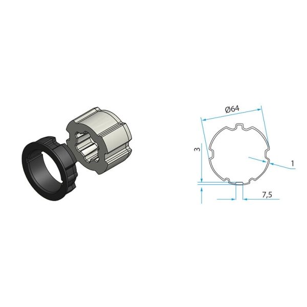 Adattatore Per Tubo Tm2 Ad45 – Zf 64 1Pc FAAC A4505_0509S