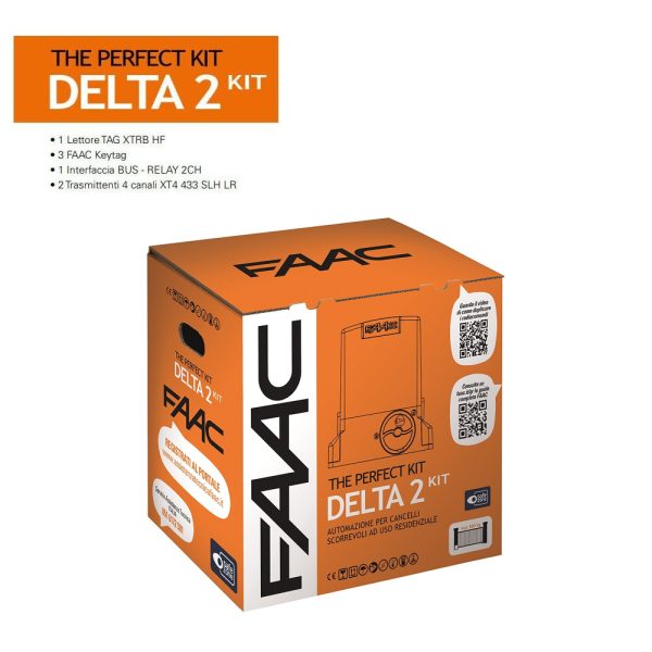 Kit Automazione Cancello Scorrevole 500Kg FAAC DELTA2 KIT 230V PERFECT 105914 DELTA 2