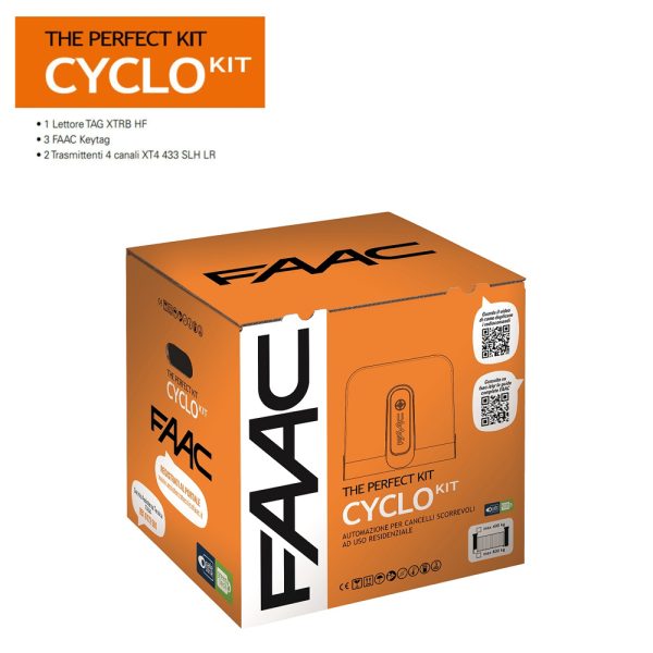 Kit Automazione Cancello Scorrevole 400Kg FAAC CYCLO RAPID 24V PERFECT 105916